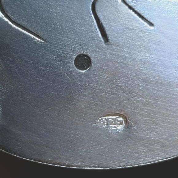 Vintage 925 Native? Hinged Pendant on 24" Sterling Necklace - Picture 6 of 7